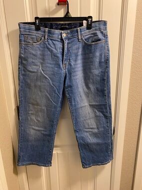 Levis 525 Jeans 14 Capri Length Perfect Waist Stretch Blue Denim Capris